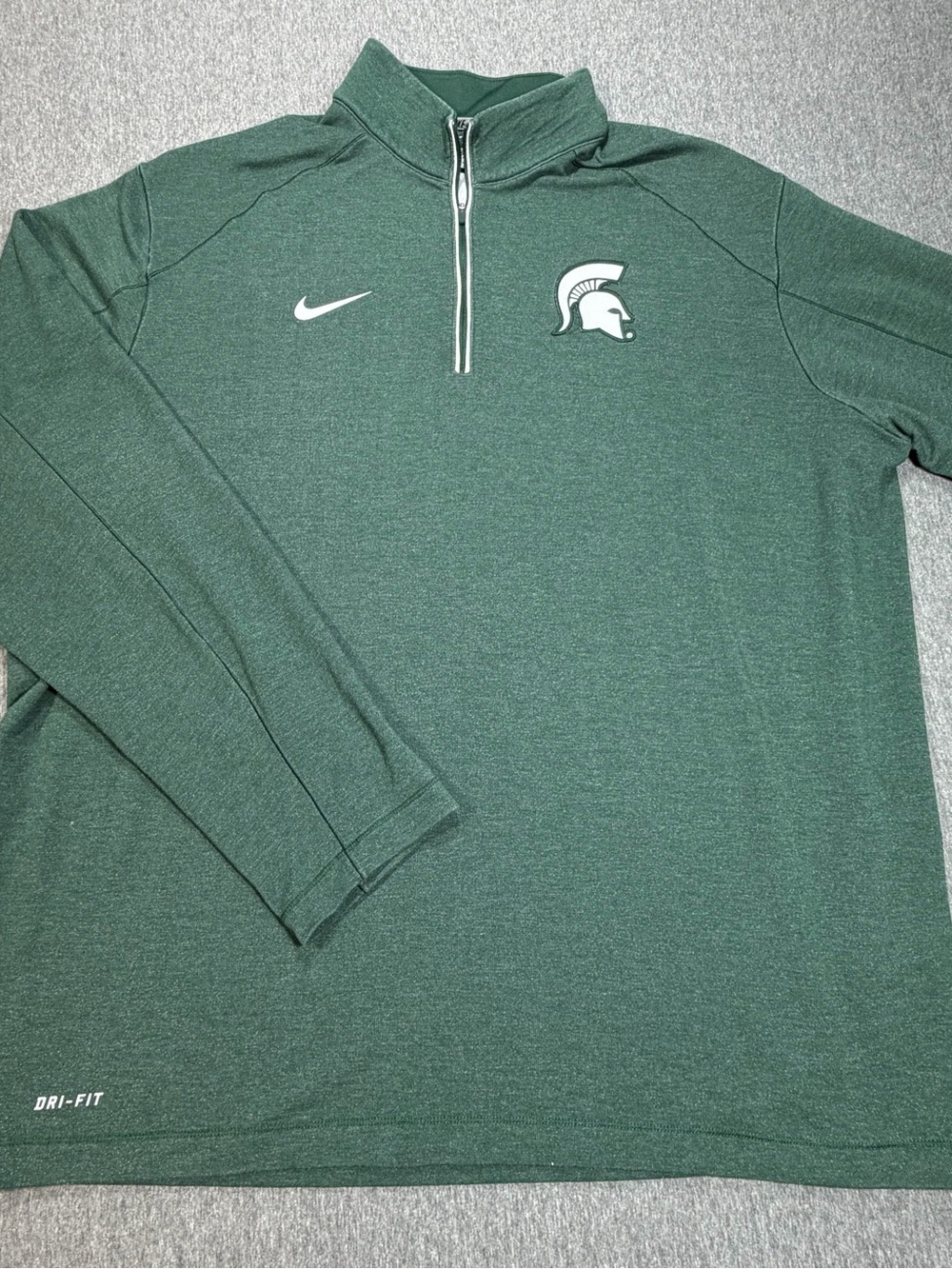 Nike Men’s XXL Michigan State Spartans Green Dri-FIT 1/4 Zip Pullover NCAA